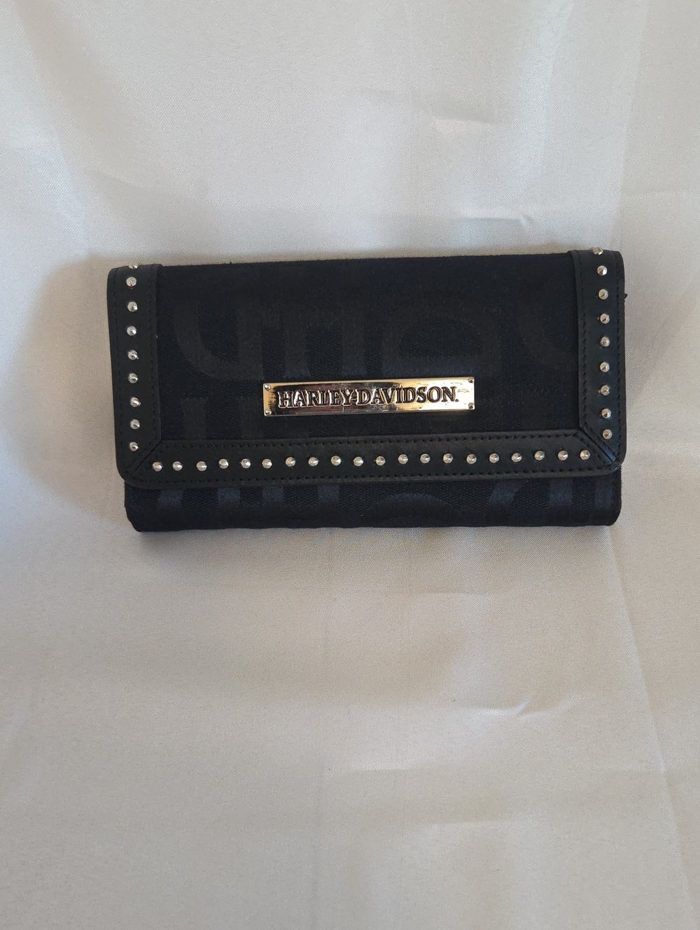Harley Davidson Black Studded Continental Wallet